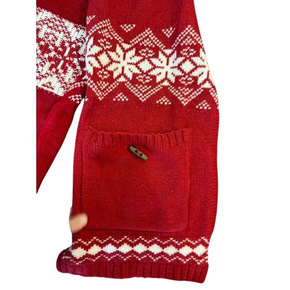 H&M Red and white Christmas Scarf wool and acrylic cozy warm winter holiday - Picture 3 of 6